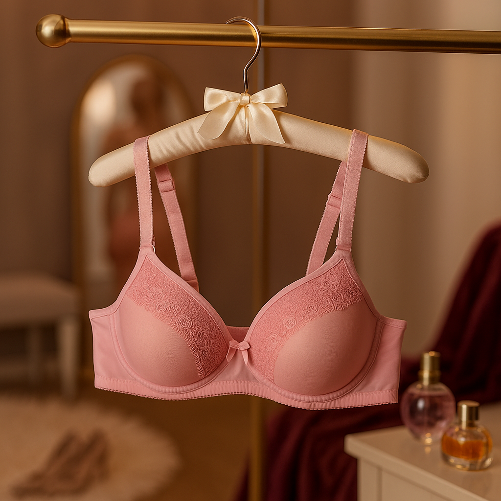 Blush Rose Everyday Bra β Lightly Padded with Lace Detail